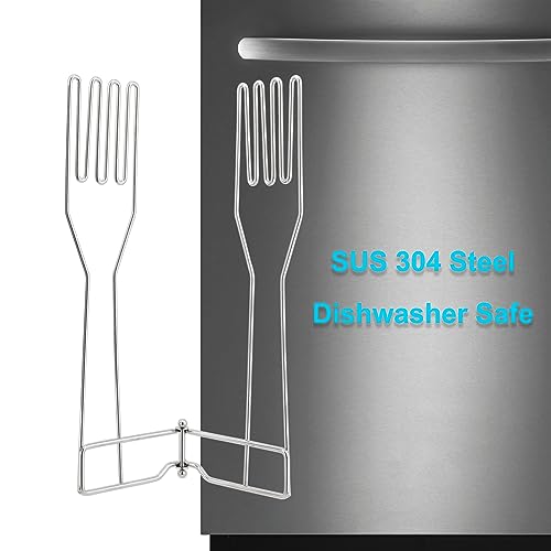 LEKUSHA Kitchen Gloves Drying Rack, SUS 304 Stainless Steel Dish Gloves Holder, Dry Cleaning Gloves Out from Inside and Outside, Space-Saving Dishwashing Gloves Stand,Silver