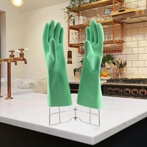 LEKUSHA Kitchen Gloves Drying Rack, SUS 304 Stainless Steel Dish Gloves Holder, Dry Cleaning Gloves Out from Inside and Outside, Space-Saving Dishwashing Gloves Stand,Silver