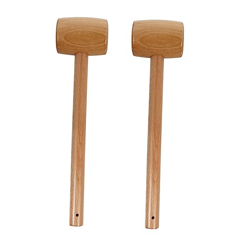 BESTonZON 2pcs Crab Hammer Mini Cakes Farrier Tools Nutcrackers for Nuts Crab Leg Hammer Meat Tenderizer Hammer Bench Hammer Beech Seafood Hammer Cake Mallets Wooden Lobster Hammer