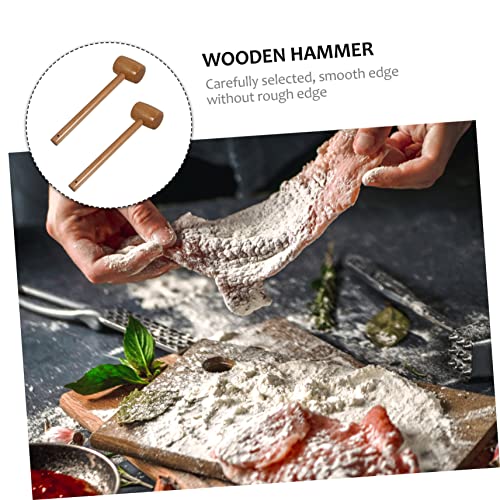 BESTonZON 2pcs Crab Hammer Mini Cakes Farrier Tools Nutcrackers for Nuts Crab Leg Hammer Meat Tenderizer Hammer Bench Hammer Beech Seafood Hammer Cake Mallets Wooden Lobster Hammer