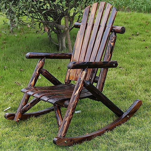 MACGRIP Rocking Chair,Full Solid Wood Frame Patio Rocking Chairs,Sled Style Base Glider Rocker,Suitable for Patio, Garden, Backyard, Porch, Outdoor