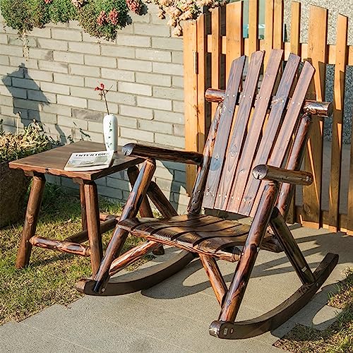 MACGRIP Rocking Chair,Full Solid Wood Frame Patio Rocking Chairs,Sled Style Base Glider Rocker,Suitable for Patio, Garden, Backyard, Porch, Outdoor