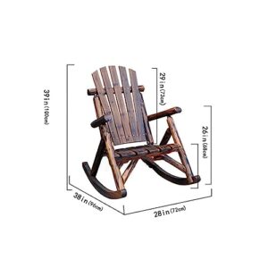 MACGRIP Rocking Chair,Full Solid Wood Frame Patio Rocking Chairs,Sled Style Base Glider Rocker,Suitable for Patio, Garden, Backyard, Porch, Outdoor