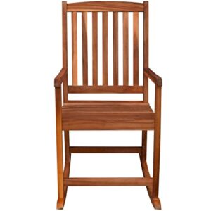 SLGSDMJ Outdoor Rocking Chair, Wooden Rustic High Back All Weather Rocker, for Indoor, Backyard & Patio Outdoor Rocking Chair Acacia Wood