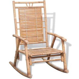 outdoor porch rocker chair for adult, all weather- resistant patio rocking chair for garden lawn rocking chair bamboo