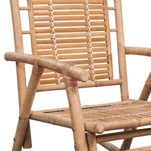 Outdoor Porch Rocker Chair for Adult, All Weather- Resistant Patio Rocking Chair for Garden Lawn Rocking Chair Bamboo