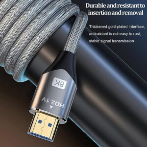 JOSTART 8k 2.1 HDMI Cable Ultra High Speed HDMI Braided Cable,48Gbps 3.3FT/1M HDMI Cord,4K@120Hz 8K@60Hz Support Dynamic HDR eARC Dolby Atmos, Compatible for PS5 Xbox Series PC Switch Roku TV HDTV