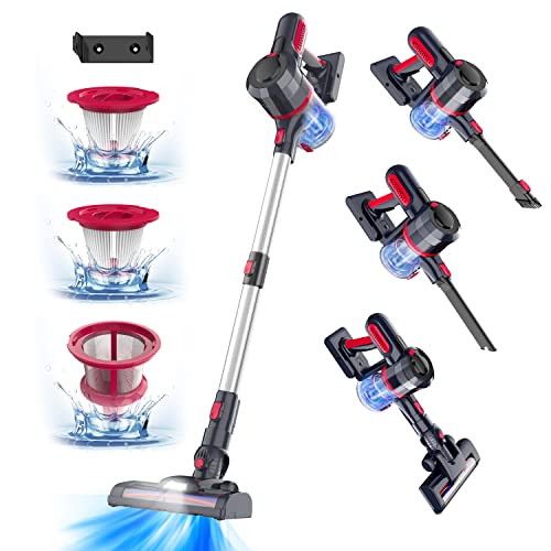 Foppapedretti Cordless Vacuum Cleaner, Cordless Vacuum with 25Kpa Super Suction, 4-in-1 Powerful Lightweight Vacuum Cleaner, Up to 35 Mins Runtime, for Hard Floor Carpet Pet Hair