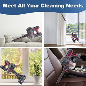 Foppapedretti Cordless Vacuum Cleaner, Cordless Vacuum with 25Kpa Super Suction, 4-in-1 Powerful Lightweight Vacuum Cleaner, Up to 35 Mins Runtime, for Hard Floor Carpet Pet Hair