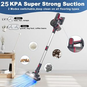 Foppapedretti Cordless Vacuum Cleaner, Cordless Vacuum with 25Kpa Super Suction, 4-in-1 Powerful Lightweight Vacuum Cleaner, Up to 35 Mins Runtime, for Hard Floor Carpet Pet Hair