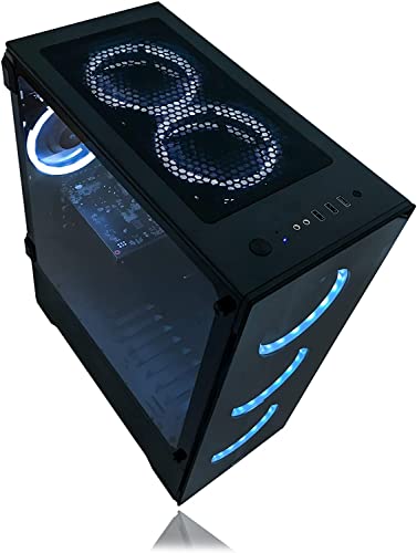 Alarco Gaming PC Desktop Computer Intel 3.70GHz,16GB Ram,512 GB SSD,Windows 11 pro,WiFi Ready,Video Card RX 580 8GB, 6 RGB Fans with Remote