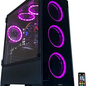 Alarco Gaming PC Desktop Computer Intel 3.70GHz,16GB Ram,512 GB SSD,Windows 11 pro,WiFi Ready,Video Card RX 580 8GB, 6 RGB Fans with Remote