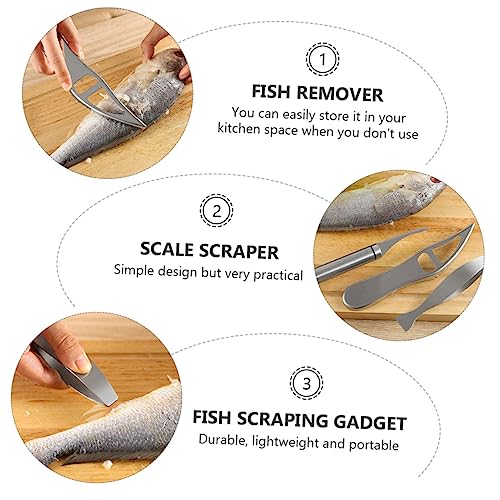 BESTonZON 2 Sets Stainless Steel Fish Scale Planer Cleaning Tools Fish Scaler Brush Fish Descaling Tool Prawn Cleaning Tool Kitchen Utensil Fish Scale Tool Fish Remover Seafood Detergent Set