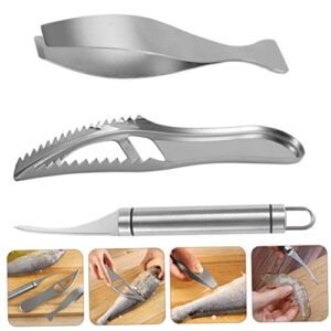 BESTonZON 2 Sets Stainless Steel Fish Scale Planer Cleaning Tools Fish Scaler Brush Fish Descaling Tool Prawn Cleaning Tool Kitchen Utensil Fish Scale Tool Fish Remover Seafood Detergent Set