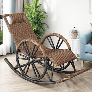 rocking chair nursery,purely hand woven wicker rocking chair,ergonomic rocking chairs for outside,suitable for patio, garden,backyard,porch,outdoor