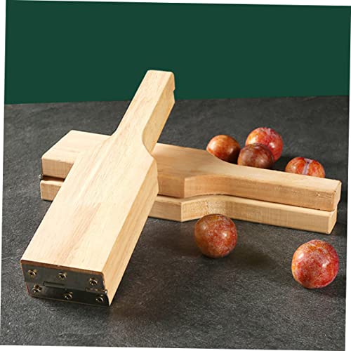 Uonlytech 1pc Plum Press Crab Tools Macadamia Nuts Fruit Press Machine Multitools Seafood Chestnut Cutter Fruit Clamp Wooden Fruit Clamp Fruit Clip Crusher Wood, Stainless Steel Household