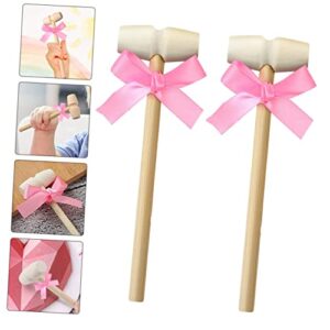 Mini Wooden Hammers 5pcs Wooden Hammer Ornaments Hammer Mini for Cracking Seafood Tool Wood Mallets for Chocolate Wooden Crab Mallets Pink Mini Mallets Wood Cake Mallets