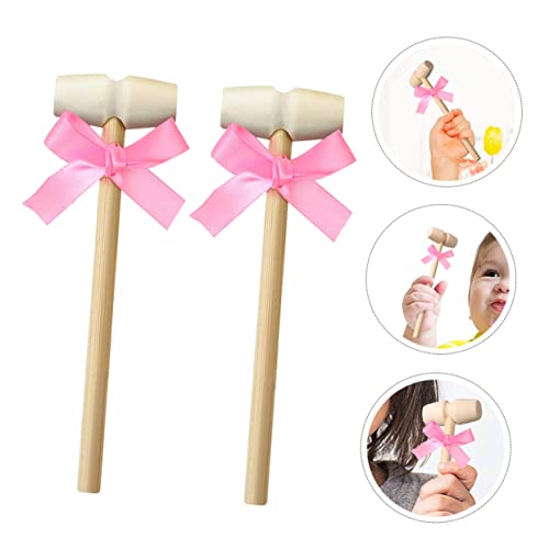 Mini Wooden Hammers 5pcs Wooden Hammer Ornaments Hammer Mini for Cracking Seafood Tool Wood Mallets for Chocolate Wooden Crab Mallets Pink Mini Mallets Wood Cake Mallets