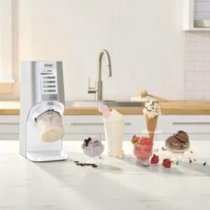 Ninja NC100 CREAMi Breeze 5-in-1 Ice Cream & Frozen Treat Maker, for Ice Cream, Gelato, Sorbet, Milkshakes, Smoothie Bowls & More, 5 One-Touch Programs, (2) Pint Containers & Lids, Perfect for Adults & Kids, Silver