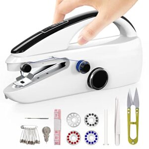 mini sewing machine,two dear,handheld sewing machine,easy to use and fast stitch suitable for clothes,fabrics, diy home travel