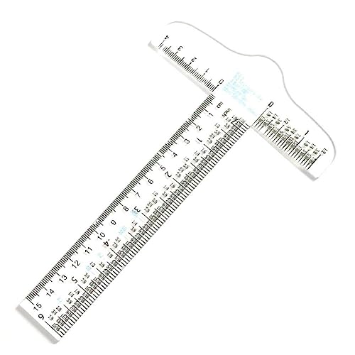 2pcs T Square Ruler 6 Inches Clear Acrylic T-Square Ruler, Drafting Tools, Drafting T Square, T Ruler Transparent for Crafting and Drafting