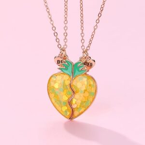 DOYYCA Best Friend Necklace Gifts Friendship Necklace Matching Magnetic BFF Necklace for 2 Girls Friendship Gifts (Pineapple)