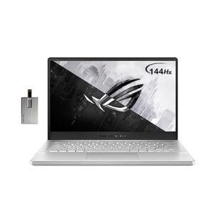 asus 2022 rog zephyrus g14 14" fhd 144hz gaming laptop, amd ryzen 7-5800hs, 40gb ram, 2tb pcie ssd, nvidia geforce rtx 3060 6g graphics, backlit keyboard, win 11 pro, white, 32gb usb card