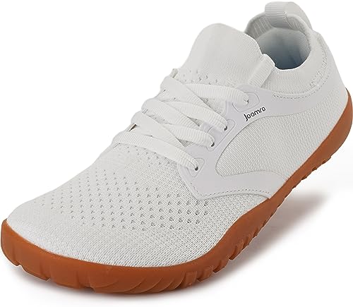 Joomra Women Trail Barefoot Shoes Size 6.5 Wide Toe Box Running Jogging Tennis Fitness Outdoor Zero Drop Camping Lifting Trekking Flat Training GMY Sneakers White 37