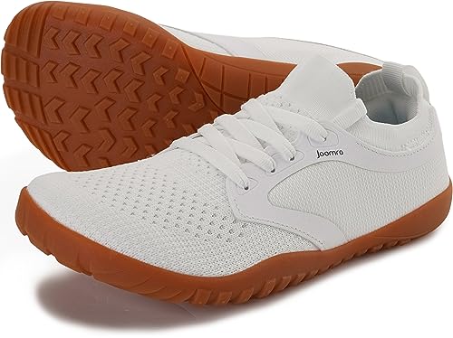 Joomra Women Trail Barefoot Shoes Size 6.5 Wide Toe Box Running Jogging Tennis Fitness Outdoor Zero Drop Camping Lifting Trekking Flat Training GMY Sneakers White 37