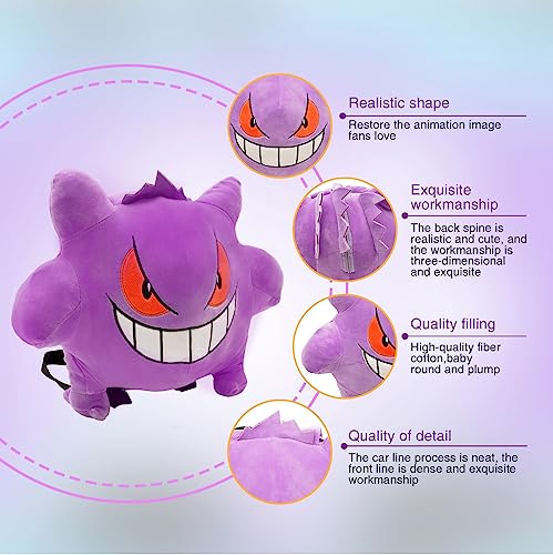 Aruygui Plush Backpack Kawaii Mini Backpack Cartoon Anime Purple Character Toy Bag Cute Decorative Package for Birthday Gift