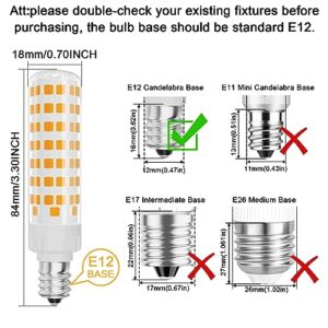 SNBIHIBE E12 Led Chandelier Light Bulbs 10W,100watt Equivalent Dimmable Bulb,3000k Warm White Candelabra Lights,110-120v Ac 1000lm C7 T6 Light Bulb for Ceiling Fan Pendant Lighting Salt Lamp 2pcs