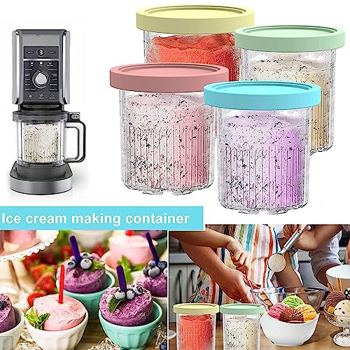 VRINO Creami Deluxe Pints, for Ninja Creami Pints Lids,24 OZ Ice Cream Container Airtight and Leaf-Proof Compatible NC500,NC501 Series Ice Cream Maker