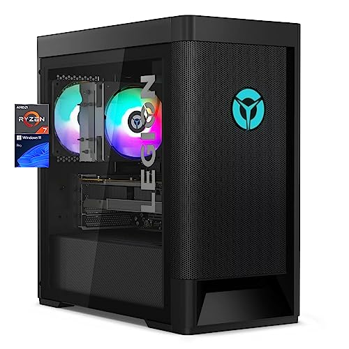 Lenovo Legion T5 Gaming Desktop, AMD Ryzen 7 5700G(Beat i9-10900K) Up to 4.6GHz, GeForce RTX 3060 Ti 8GB, 32GB DDR4, 1TB PCIe SSD+1TB HDD, Wi-Fi 6, Bluetooth, USB-C, RJ45, HDMI, Win 11 Pro, Black