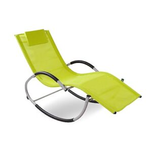 try & do zero gravity rocking chair outdoor chaise lounge chair recliner rocker with detachable pillow & durable weather-fighting fabric for patio deck pool, green