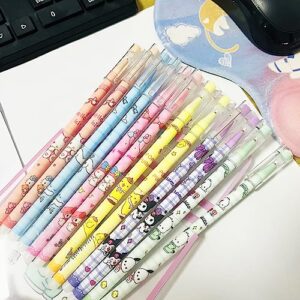 Anime School Supplies 12pcs Black Pens Cute Merch Back to School Supplies (san-color 12pcs)