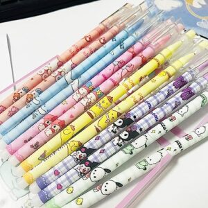 Anime School Supplies 12pcs Black Pens Cute Merch Back to School Supplies (san-color 12pcs)