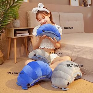 AHXHWKA Insect Plush Toys 12-Inch Pill Bug Stuffed Soft Animals Pillow Plushie Cushion Insect Isopod Doll Kids Toys Girls Boys Gifts