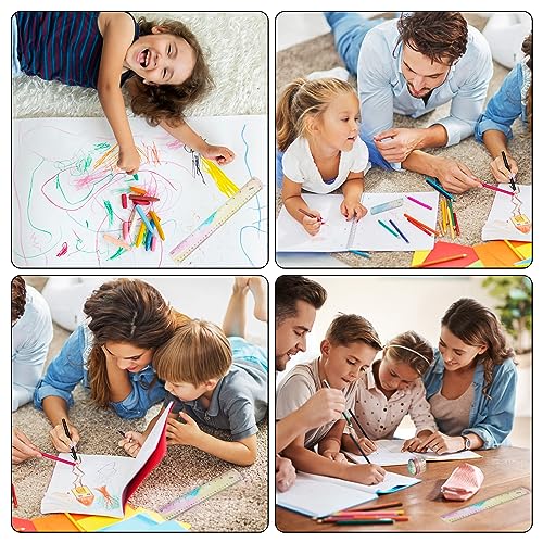 4 PCS Flexible Ruler, Bendable Ruler Soft Rulers for Kids, Colorful Bendy Plastic Rulers with Inches and Centimeters Soft Ruler for Drawing Measuring Tools for School Classroom Office Kids & Adults