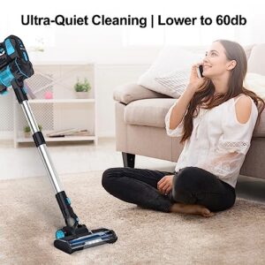 INSE Cordless Vacuum Cleaner, 6-in-1 Powerful Cordless Stick Vacuum, 45 mins Runtime, Ultra-Quiet, Lightweight, Rechargeable 2200mAh Battery, Versatile Vacuum Cleaner for Pet Hair Hard Floor Car Home