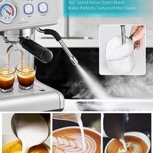 Gevi 20Bar Semi Automatic Espresso Machine With Grinder & Steam Wand – All in One Espresso Maker & Latte Machine for Home Dual Heating System