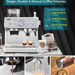 Gevi 20Bar Semi Automatic Espresso Machine With Grinder & Steam Wand – All in One Espresso Maker & Latte Machine for Home Dual Heating System