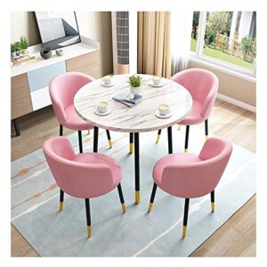 iwqhqxr office conference table, home table and chair set modern simple leisure wooden round table living room study bedroom balcony kitchen dining table (color : light gray) (color : powder)