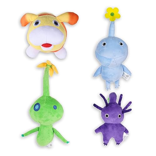 Pikmin Plush,10 inch Pikmin Plushie Toys Stuffed Animal Plushie Doll Toys Soft Stuffed Figure Doll Collectible Gifts for Kids Fans Aldults Birthday (4pcs)