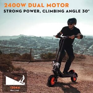 Electric Scooter for Adults with Smart APP - Folding Electric Scooter Dual 1200W Motor,Up to 37 MPH & 50 Miles Range,Removable 48V/20AH Battery,11" All Terrain Fait Tires Offroad Electric Scooter.