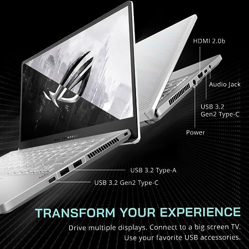 ASUS 2022 ROG Zephyrus G14 14" FHD 144Hz Gaming Laptop, AMD Ryzen 7-5800HS, NVIDIA GeForce RTX 3060 6G Graphics, 16GB RAM, 1TB PCIe SSD, Backlit Keyboard, Win 11 Pro, White, 32GB USB Card