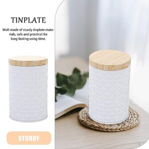 Cabilock 2pcs Tea Tin Canisters Metal Jar Airtight Candy Box Cookie Tins Empty Candle Tin Tea Bag Organizer Box Round Jewelry Boxes Kitchen Storage Containers for Sugar Tea