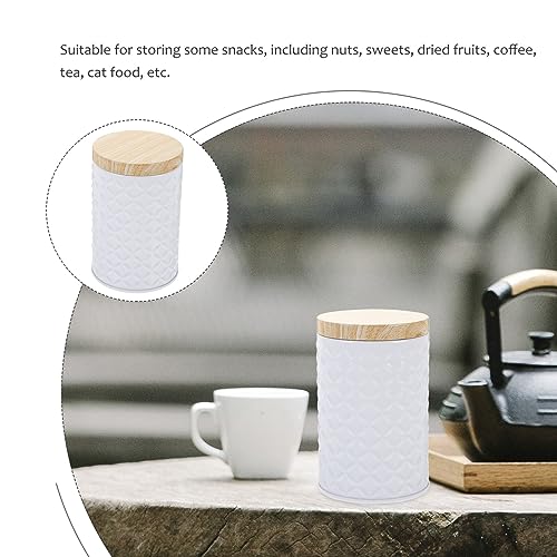 Cabilock 2pcs Tea Tin Canisters Metal Jar Airtight Candy Box Cookie Tins Empty Candle Tin Tea Bag Organizer Box Round Jewelry Boxes Kitchen Storage Containers for Sugar Tea