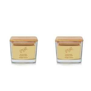yankee candle revitalizing ginger & lemon well living collection medium square candle, 11.25 oz (pack of 2)