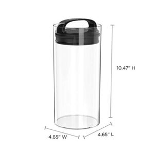 Prepara Evak Fresh Saver, Medium-Tall Airless Canister with Black handle, 2.3 Quart, Clear (Pack of 2)