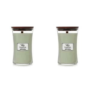 woodwick large hourglass candle, whipped matcha, 21.5 oz,medium green (pack of 2)